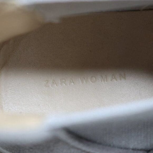 Zara Women's Size 37 Gray & White Suede Slip On High Top Chelsea Sneakers - Picture 5 of 6